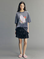 Fantasy Cat Embroidered T-shirt