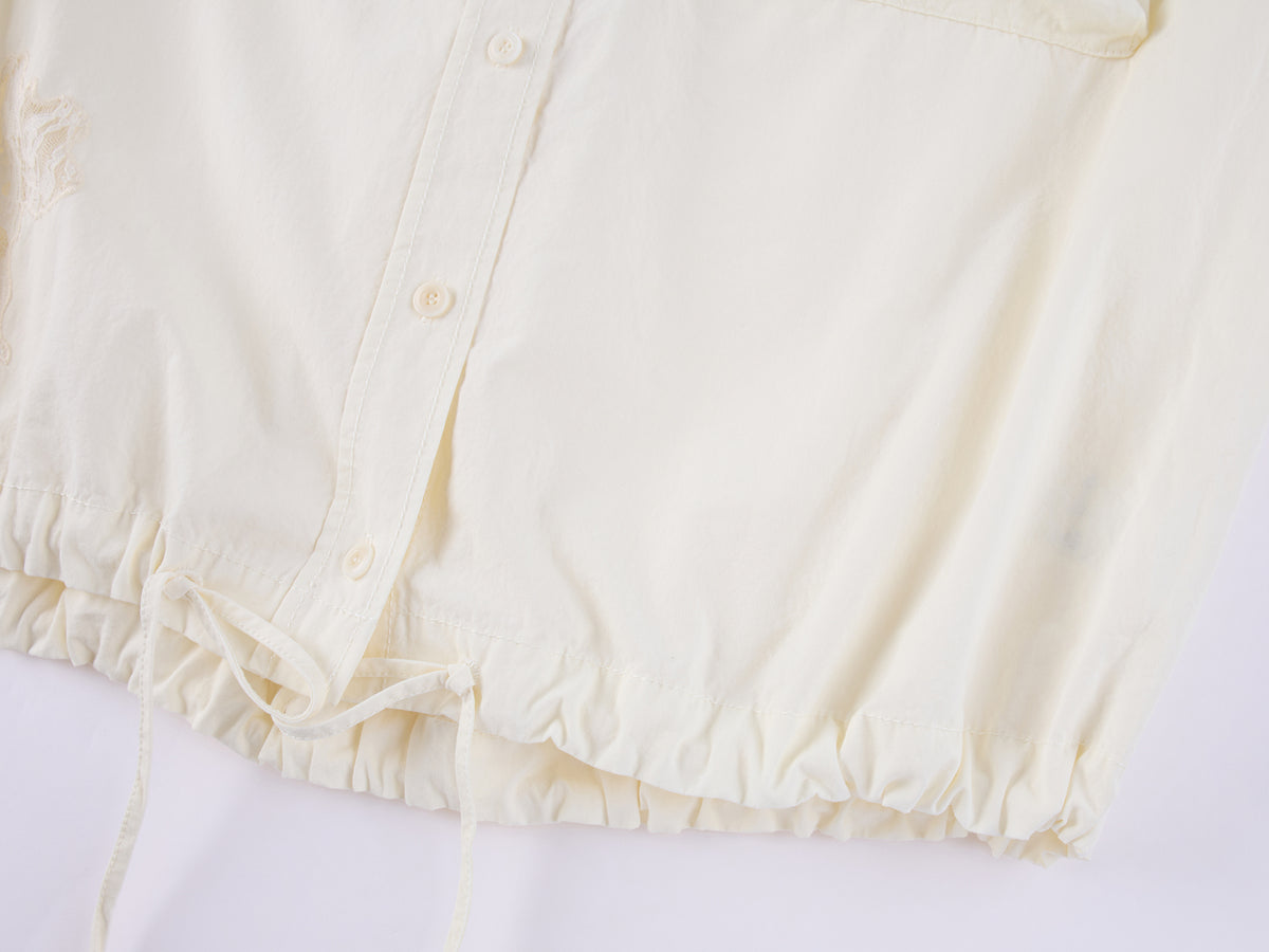 Casual Adjustable Drawstring Utility Shirt