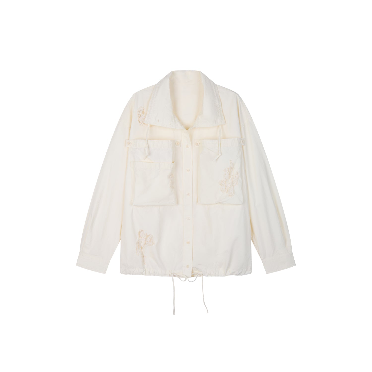 Casual Adjustable Drawstring Utility Shirt