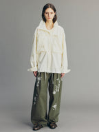 Casual Adjustable Drawstring Utility Shirt