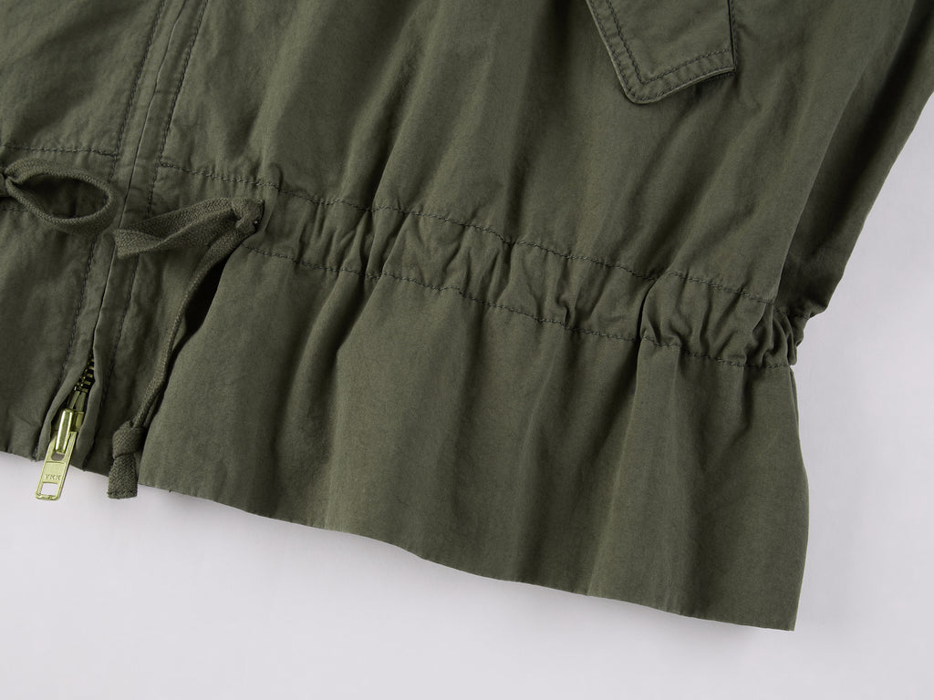 Vintage Embroidered Drawstring Utility Jacket