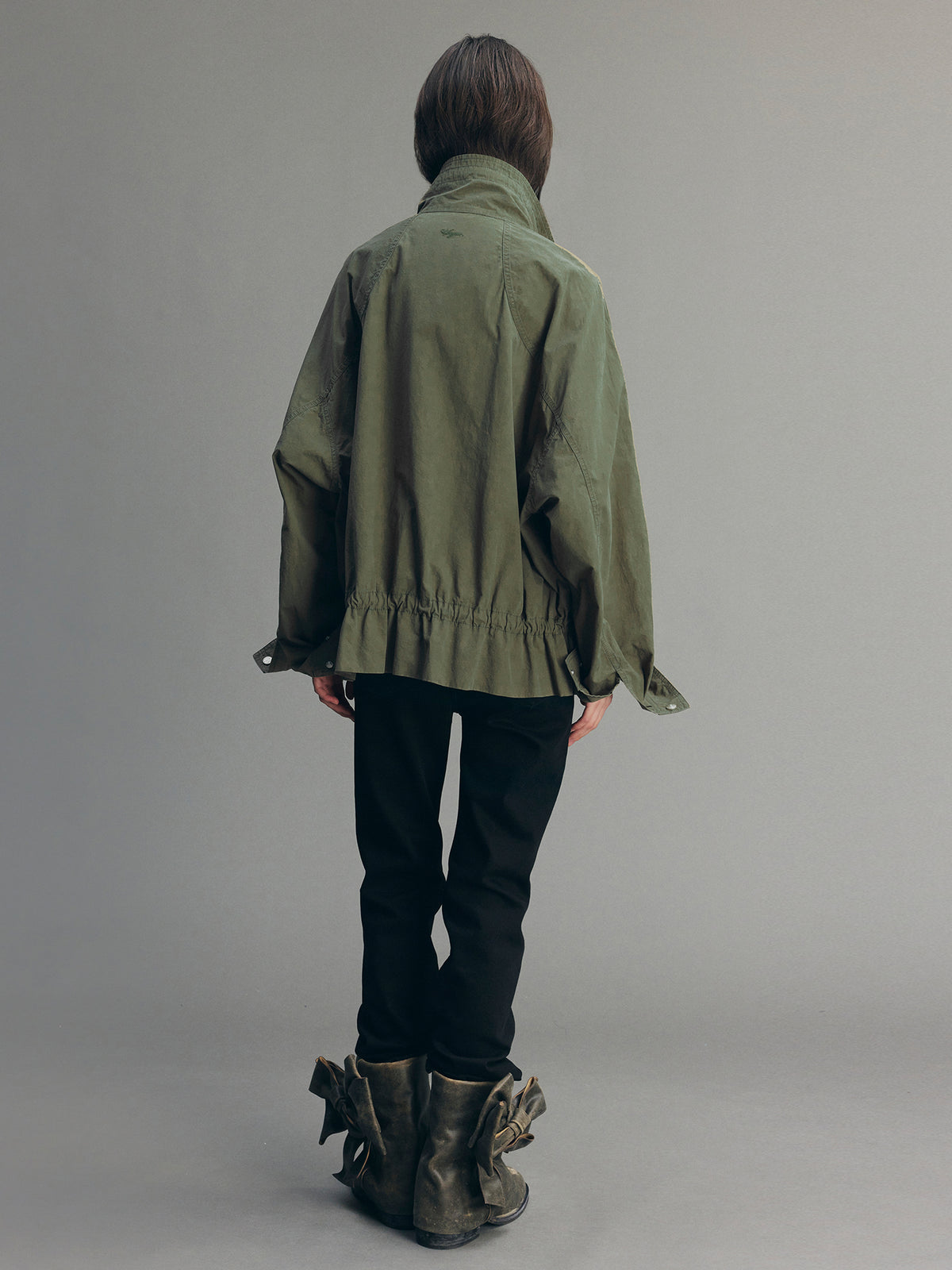 Vintage Embroidered Drawstring Utility Jacket
