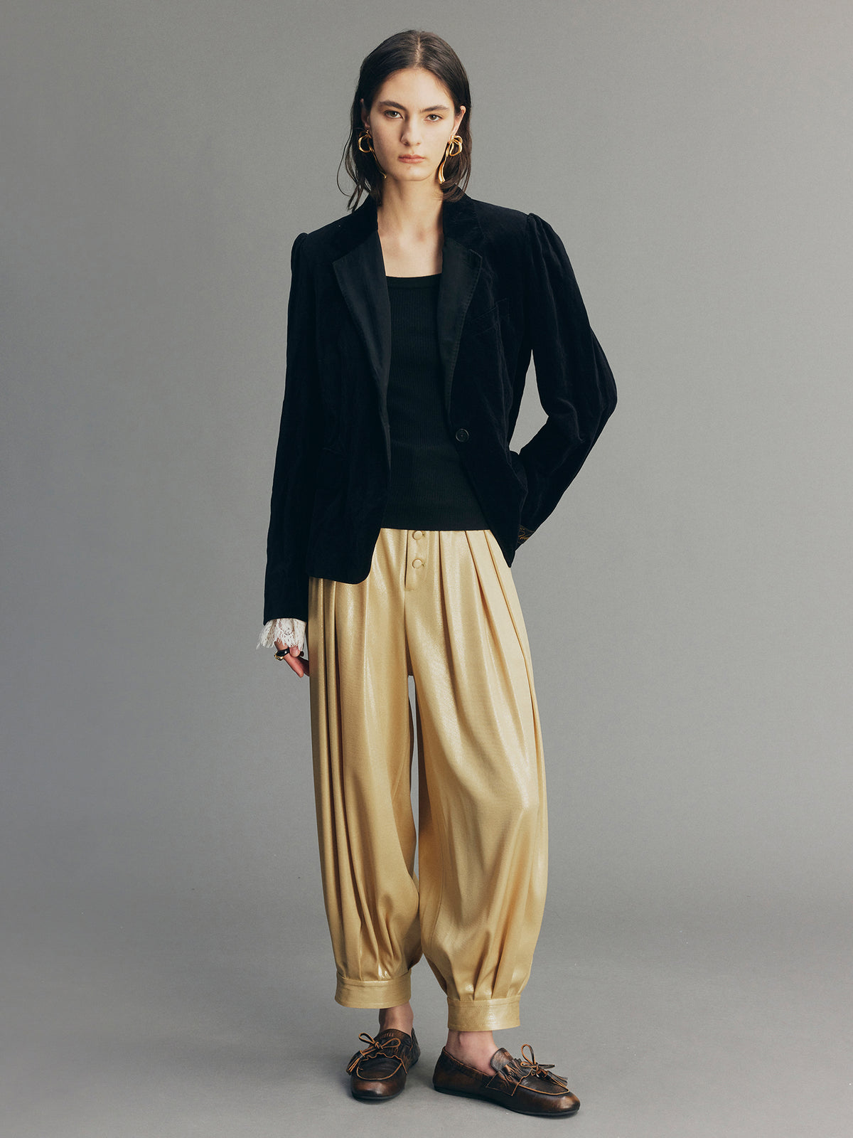 Distressed Aquatic Tuxedo Blazer