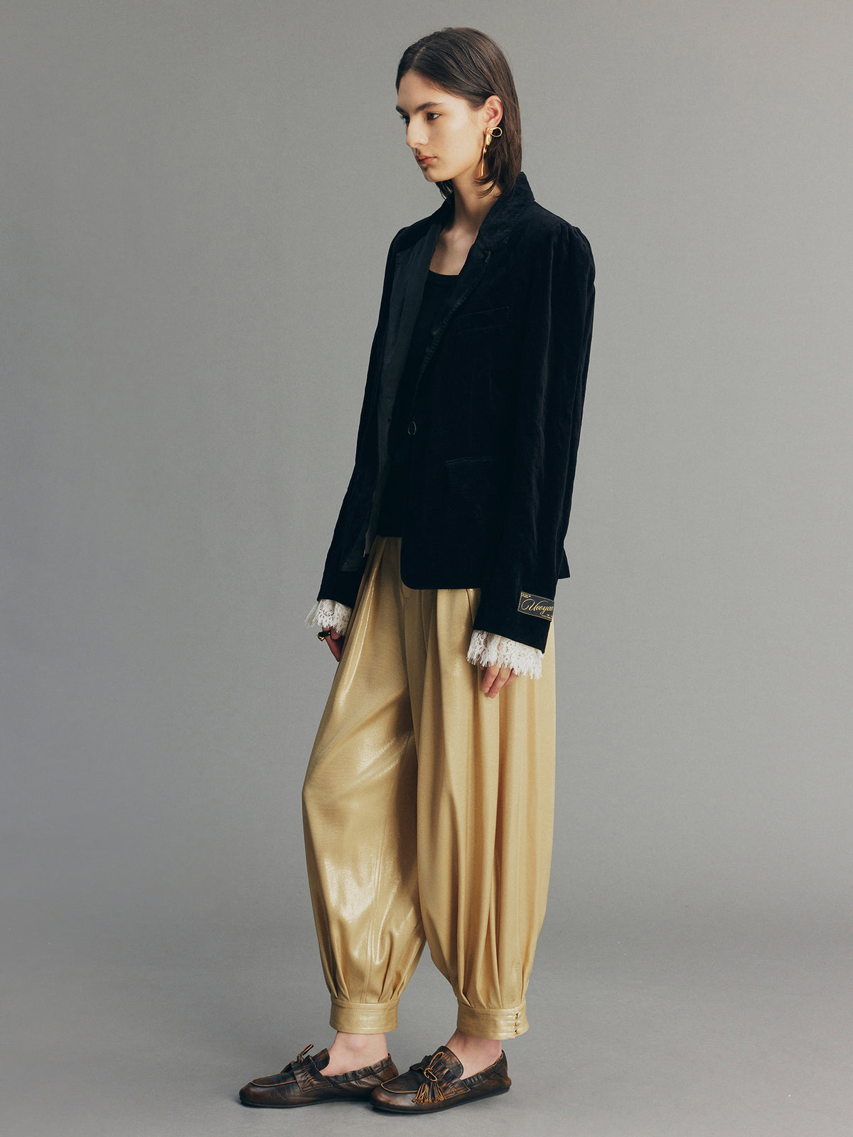 Distressed Aquatic Tuxedo Blazer