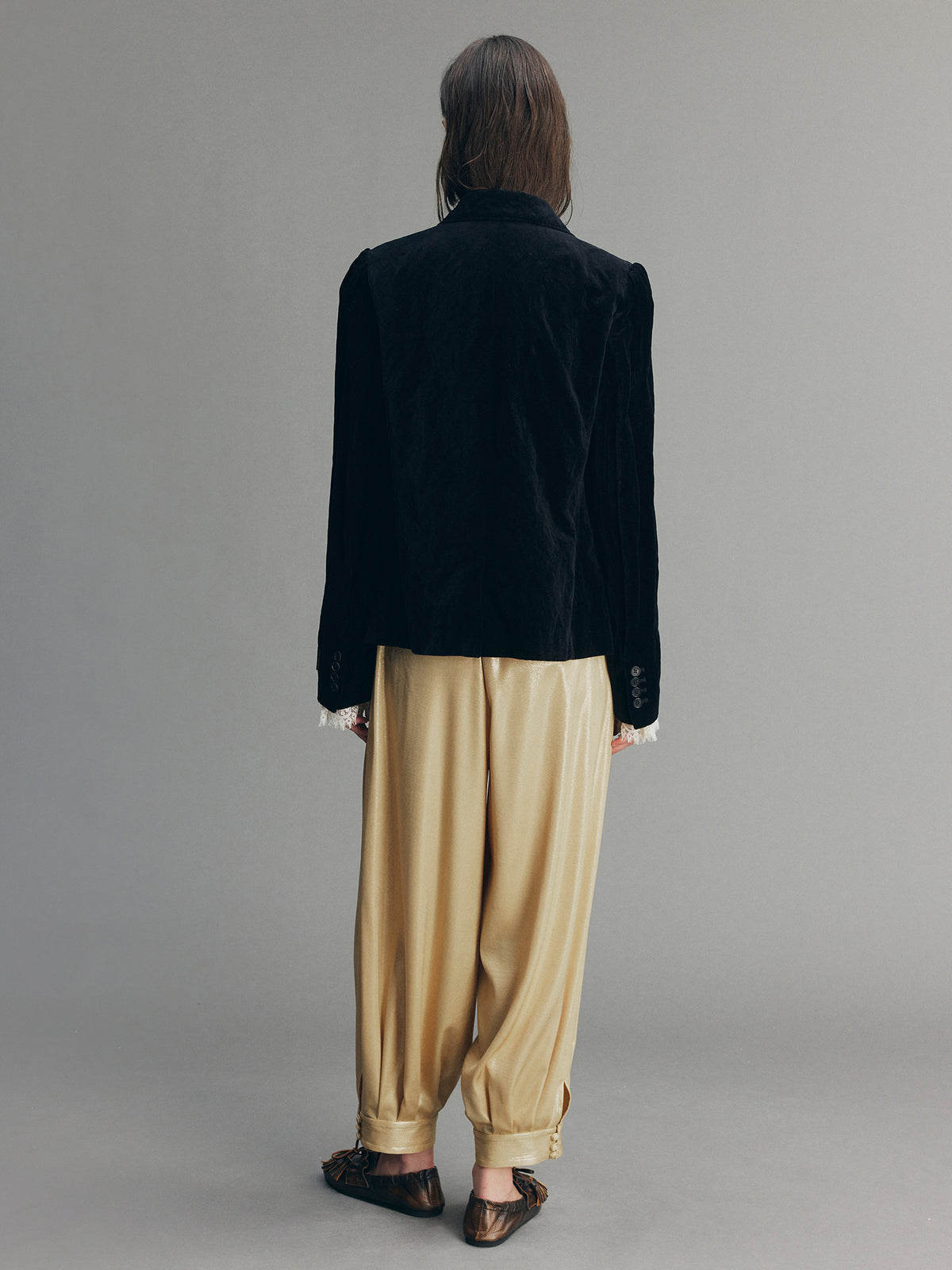 Distressed Aquatic Tuxedo Blazer