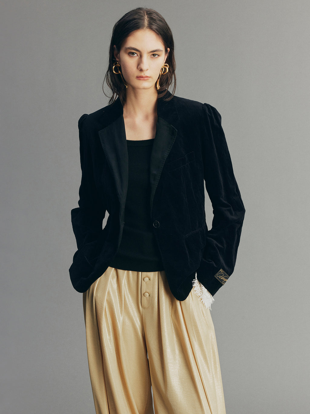 Distressed Aquatic Tuxedo Blazer
