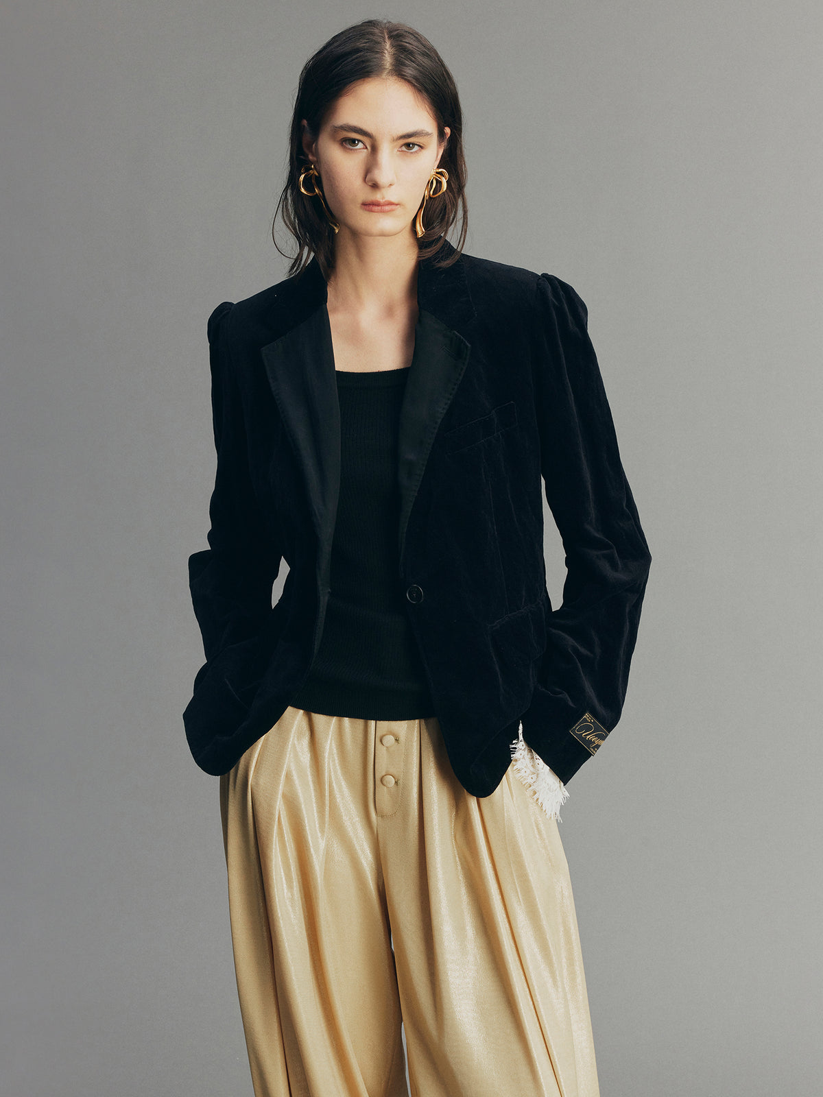 Distressed Aquatic Tuxedo Blazer