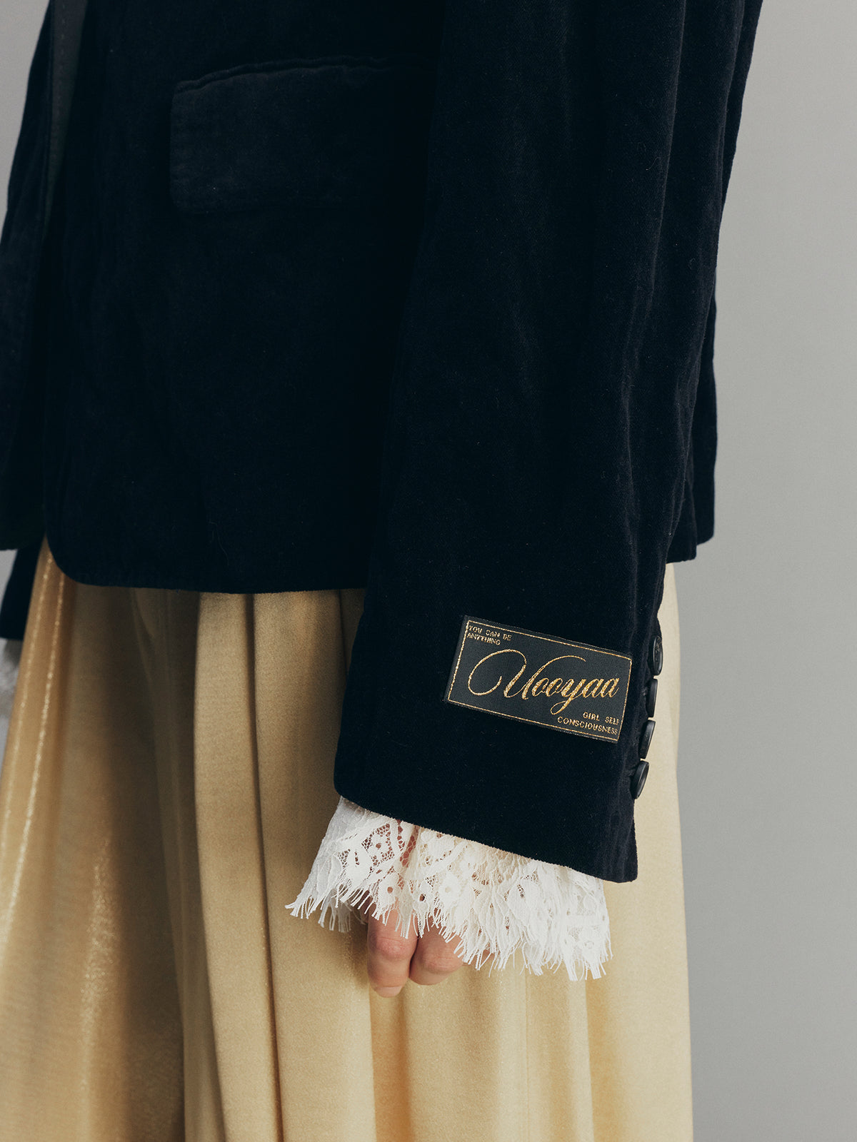Distressed Aquatic Tuxedo Blazer
