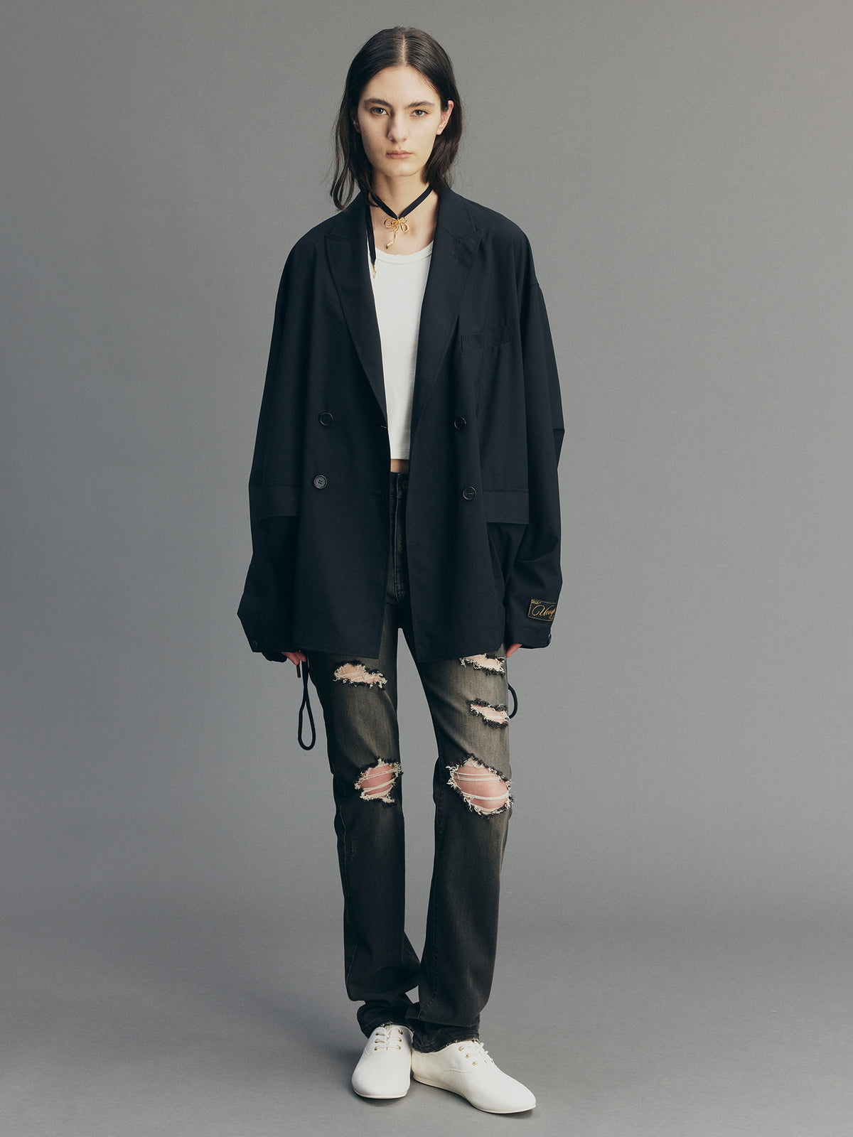 Bambi Embroidered Double-Breasted Blazer