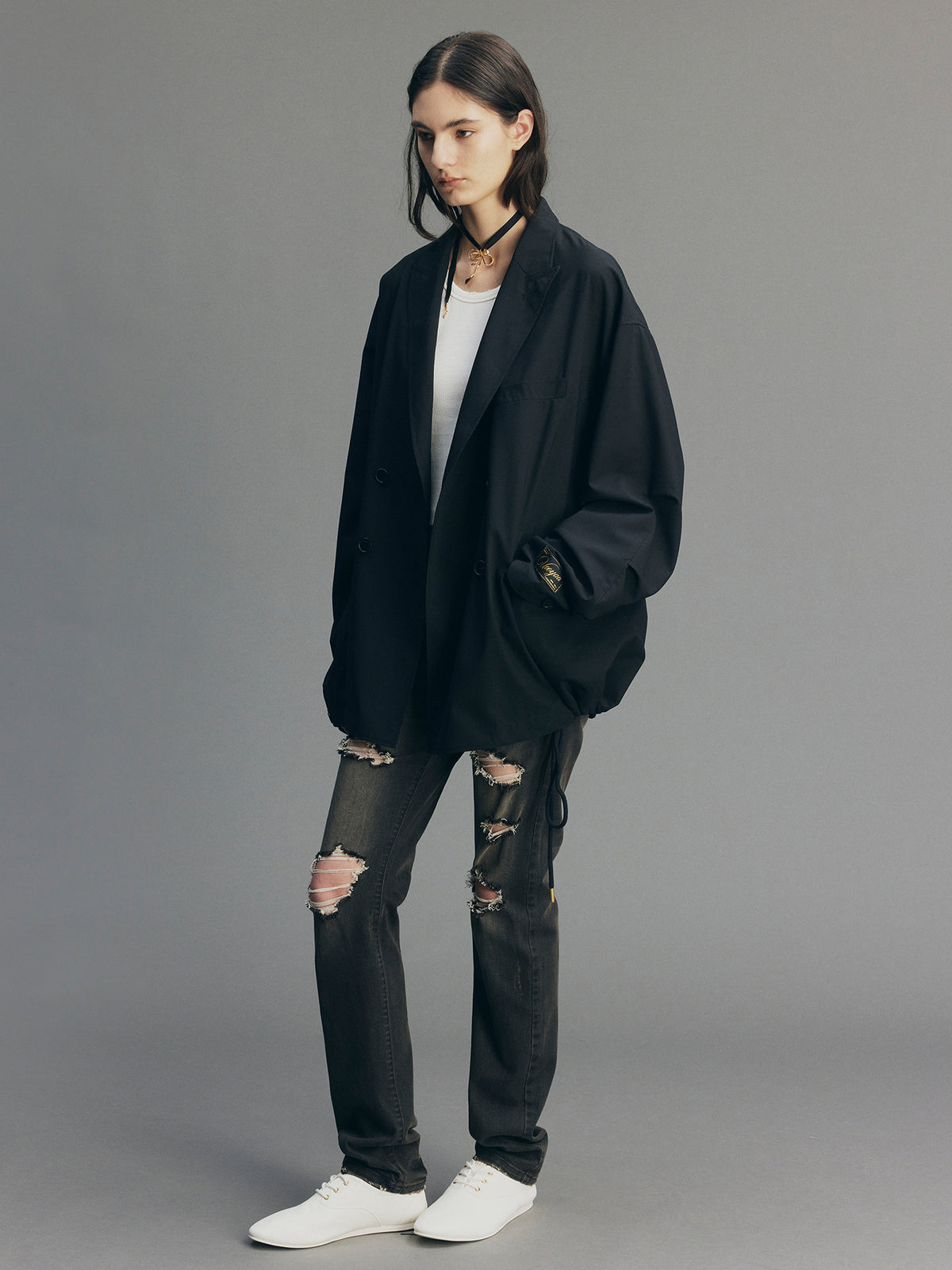Bambi Embroidered Double-Breasted Blazer