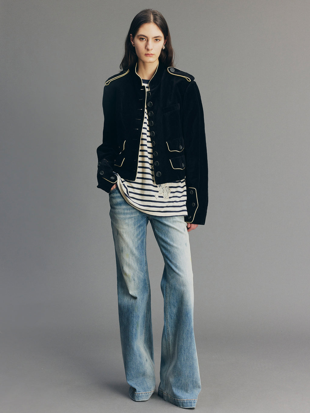 Contrast Napoleon Military Jacket