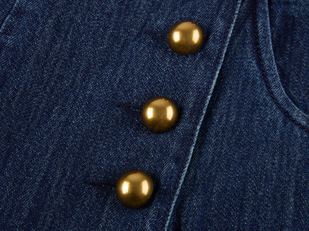 Vintage Romantic Military Denim Carpi Pants