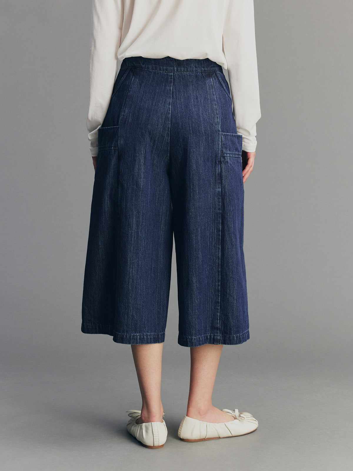 Vintage Romantic Military Denim Carpi Pants
