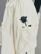 Beaded Rose Embroidered Pants