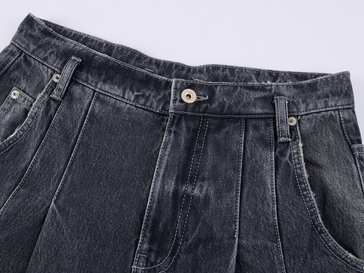 Distressed Rhinestone Five-Pocket Jeans