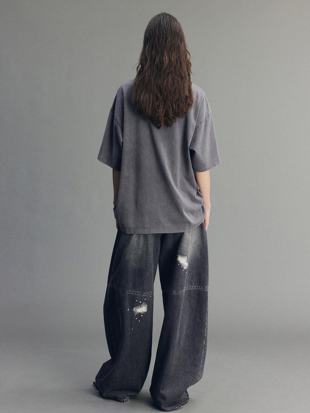 Distressed Rhinestone Five-Pocket Jeans