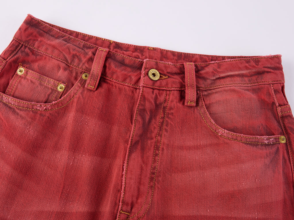 Rock Red Relaxed Straight-Leg Pants