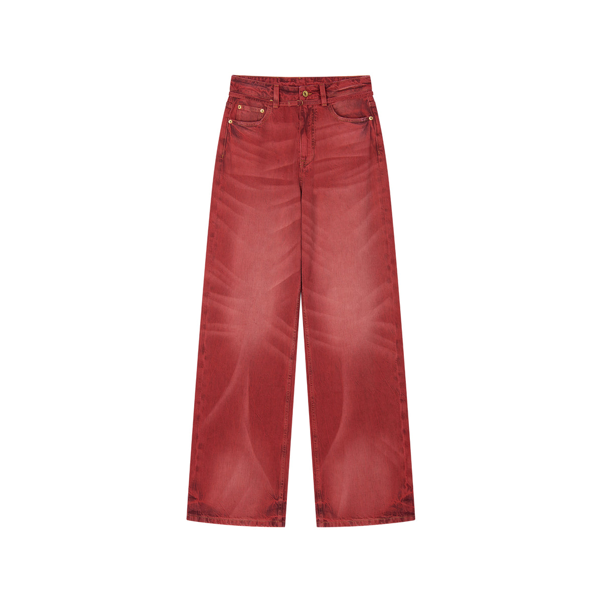 Rock Red Relaxed Straight-Leg Pants
