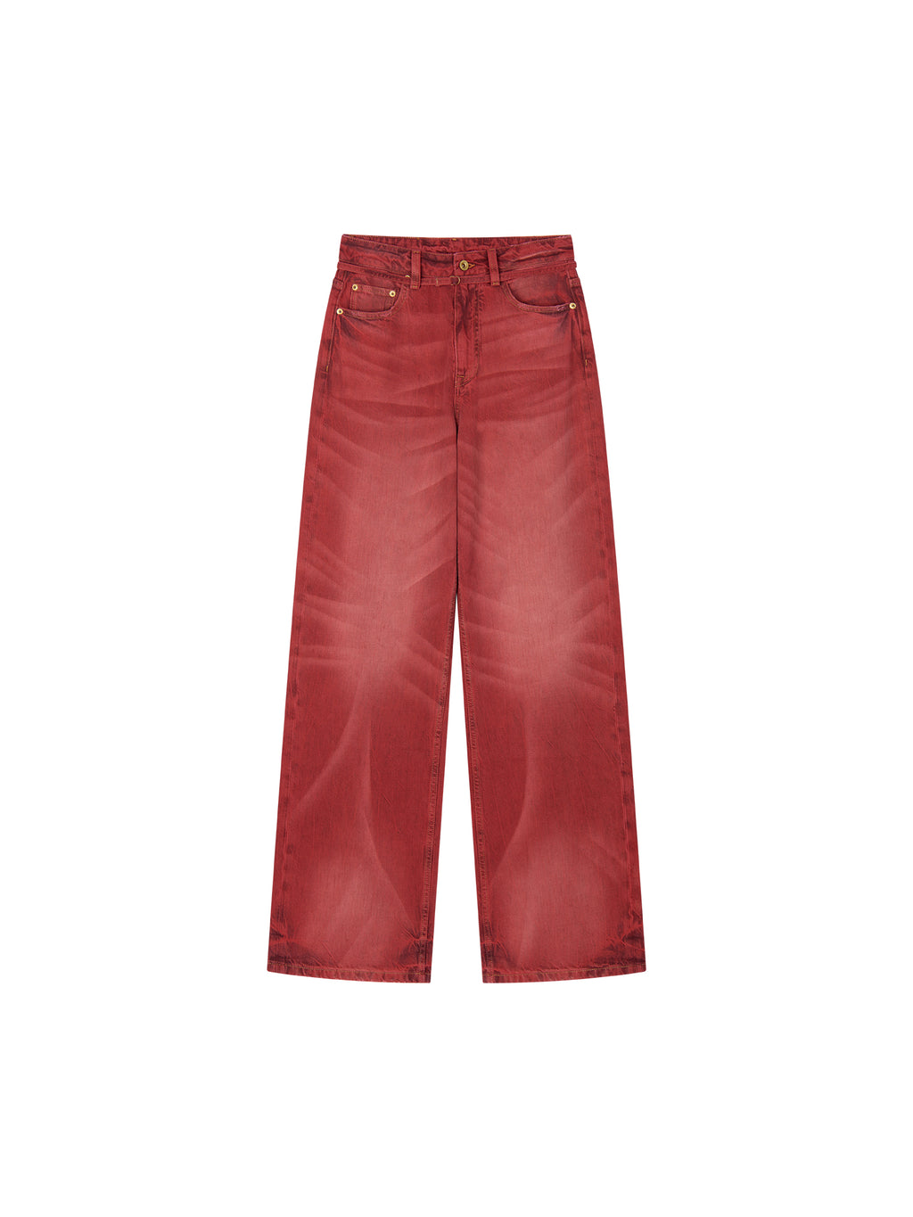 Rock Red Relaxed Straight-Leg Pants