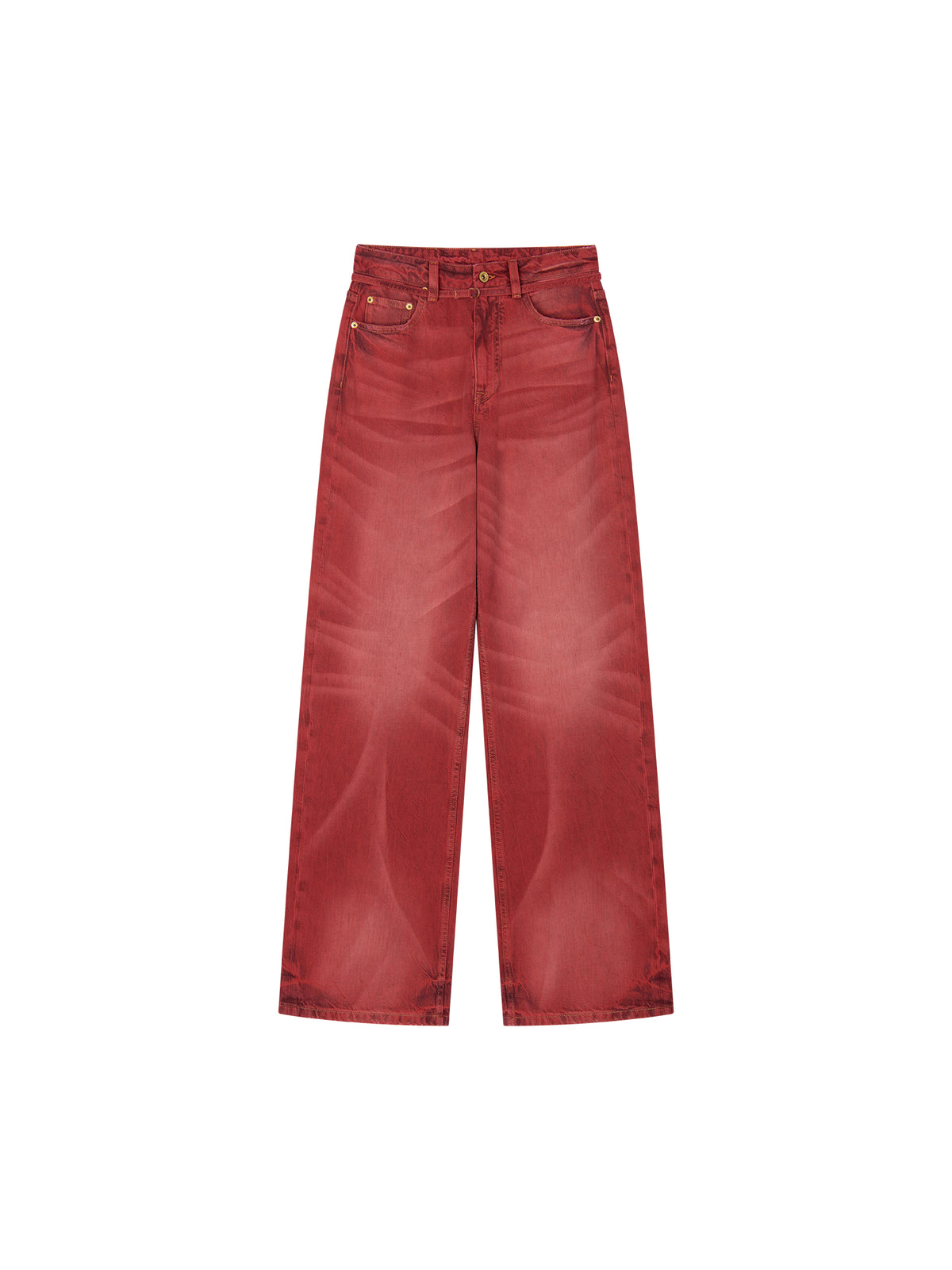 Rock Red Relaxed Straight-Leg Pants