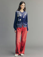 Rock Red Relaxed Straight-Leg Pants