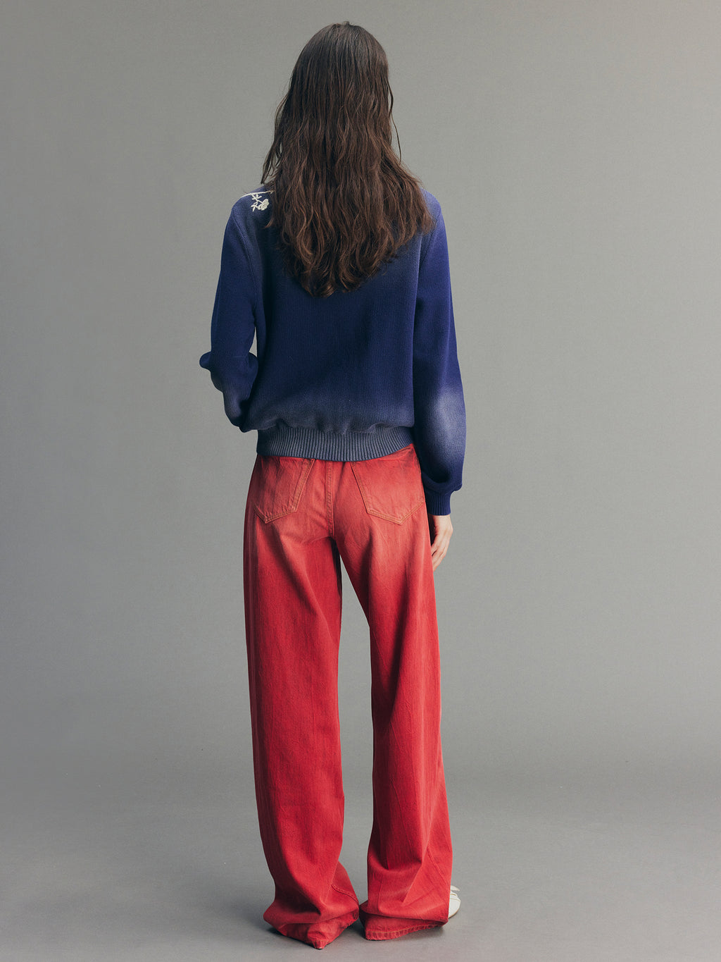 Rock Red Relaxed Straight-Leg Pants