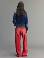 Rock Red Relaxed Straight-Leg Pants
