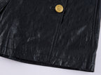 Edgy Genuine Leather Napoleon Military Shorts