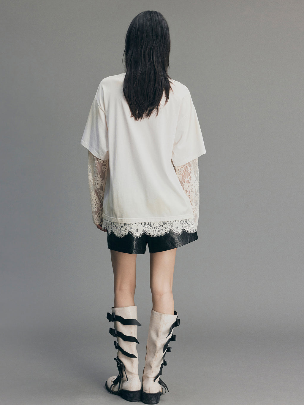 Edgy Genuine Leather Napoleon Military Shorts