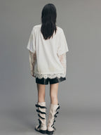 Edgy Genuine Leather Napoleon Military Shorts