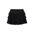 Vintage Glam Satin-Jacquard Tiered Skirt