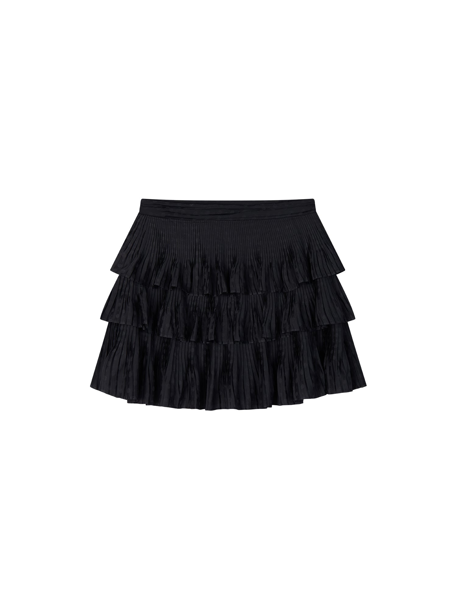 Vintage Glam Satin-Jacquard Tiered Skirt