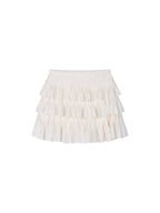 Vintage Glam Satin-Jacquard Tiered Skirt