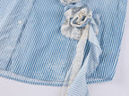 Romantic Lace Striped Shirt