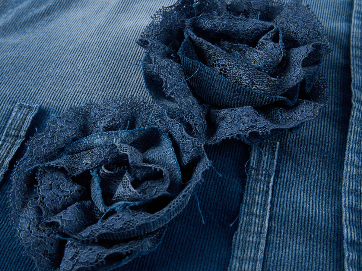 Vintage Romantic Lace Cargo Shirt