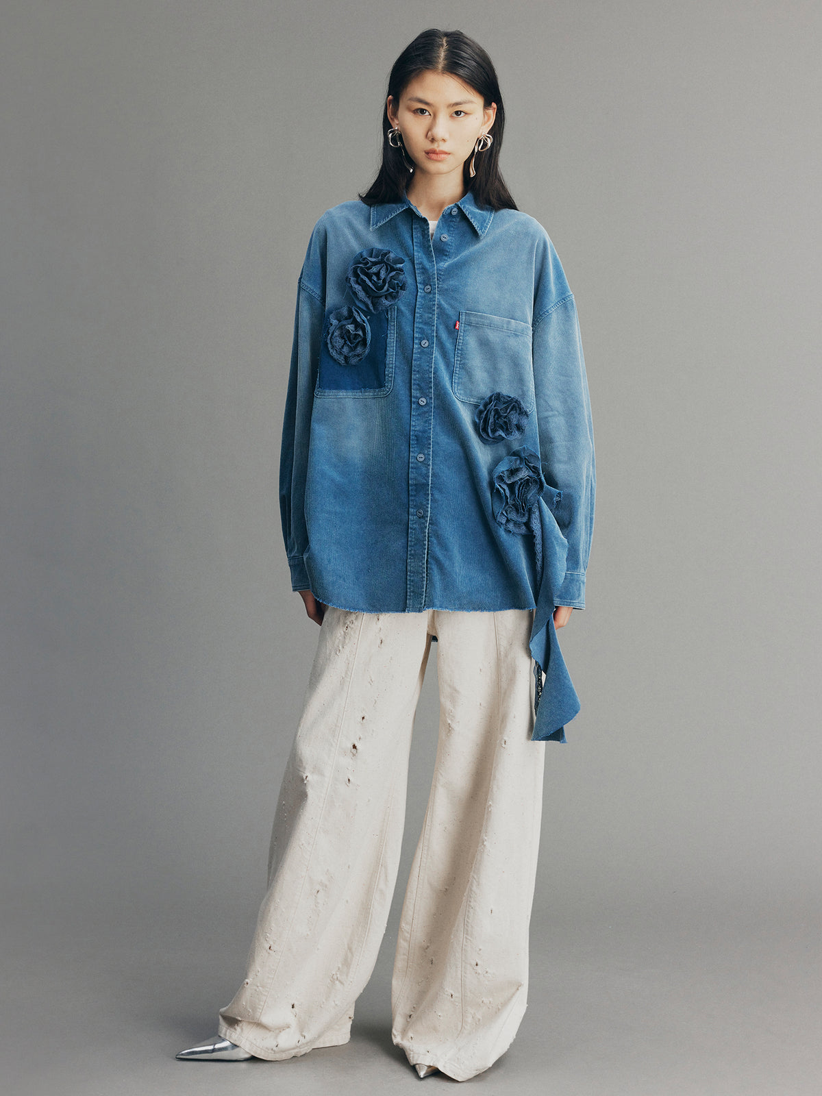 Vintage Romantic Lace Cargo Shirt
