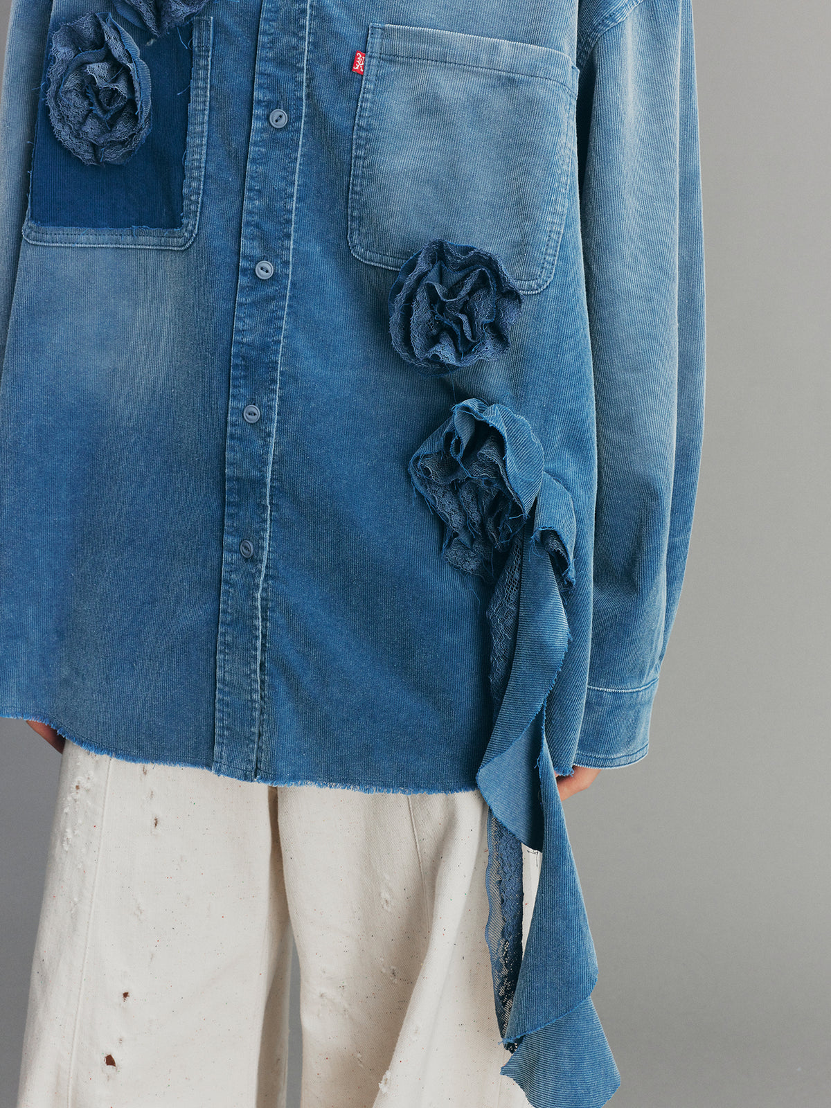 Vintage Romantic Lace Cargo Shirt