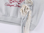 Vintage Romantic Lace Applique Sweatshirt