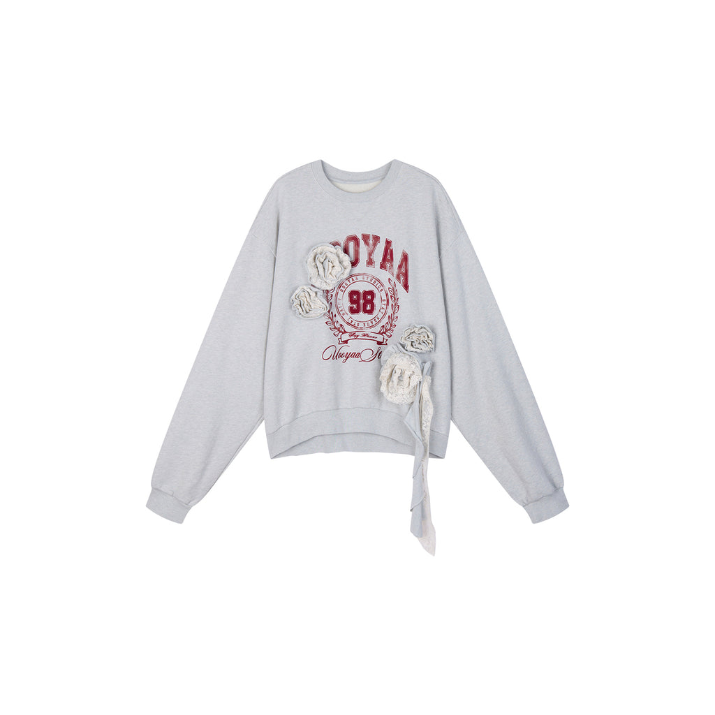 Vintage Romantic Lace Applique Sweatshirt