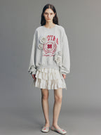 Vintage Romantic Lace Applique Sweatshirt