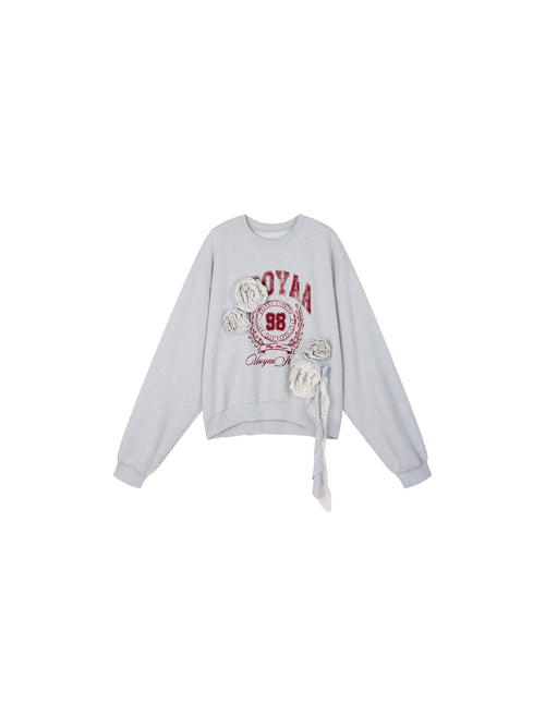 Vintage Romantic Lace Applique Sweatshirt