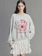 Vintage Romantic Lace Applique Sweatshirt