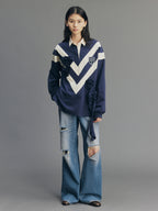 Vintage Romantic Lace Navy Sweatshirt