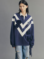 Vintage Romantic Lace Navy Sweatshirt