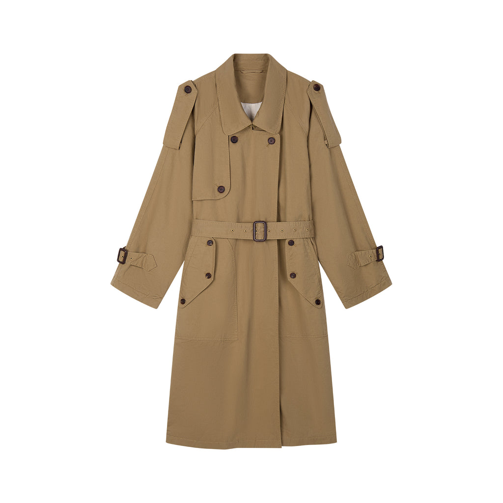 Relaxed Vintage Cotton Trench Coat