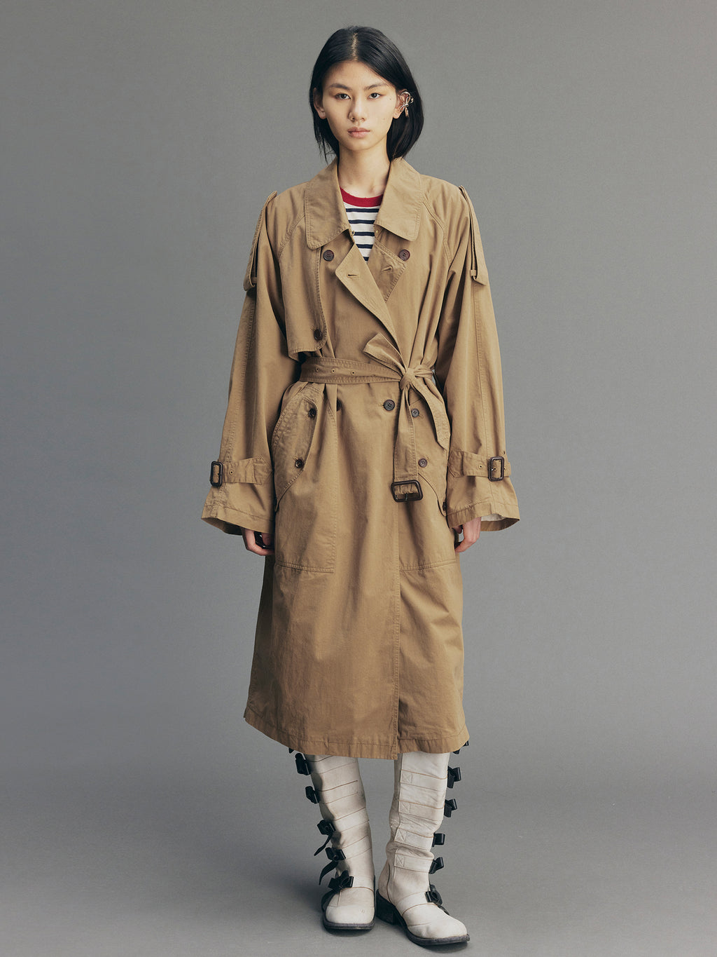 Relaxed Vintage Cotton Trench Coat