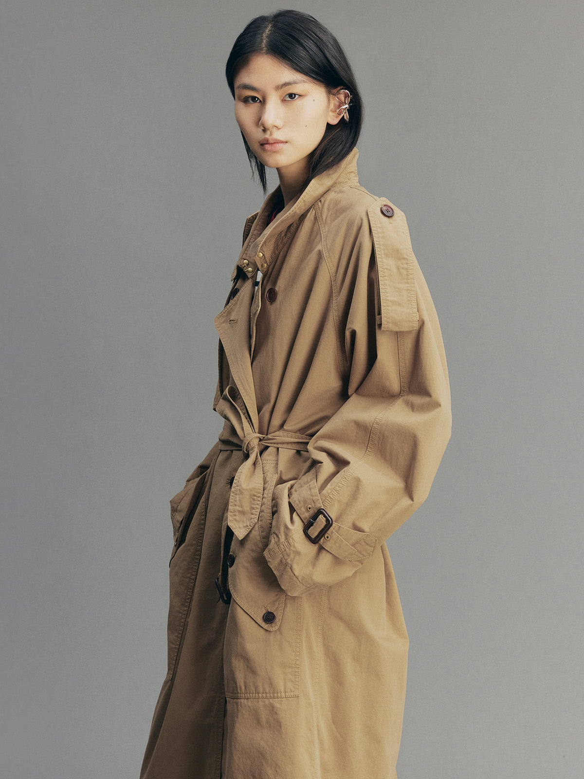 Relaxed Vintage Cotton Trench Coat