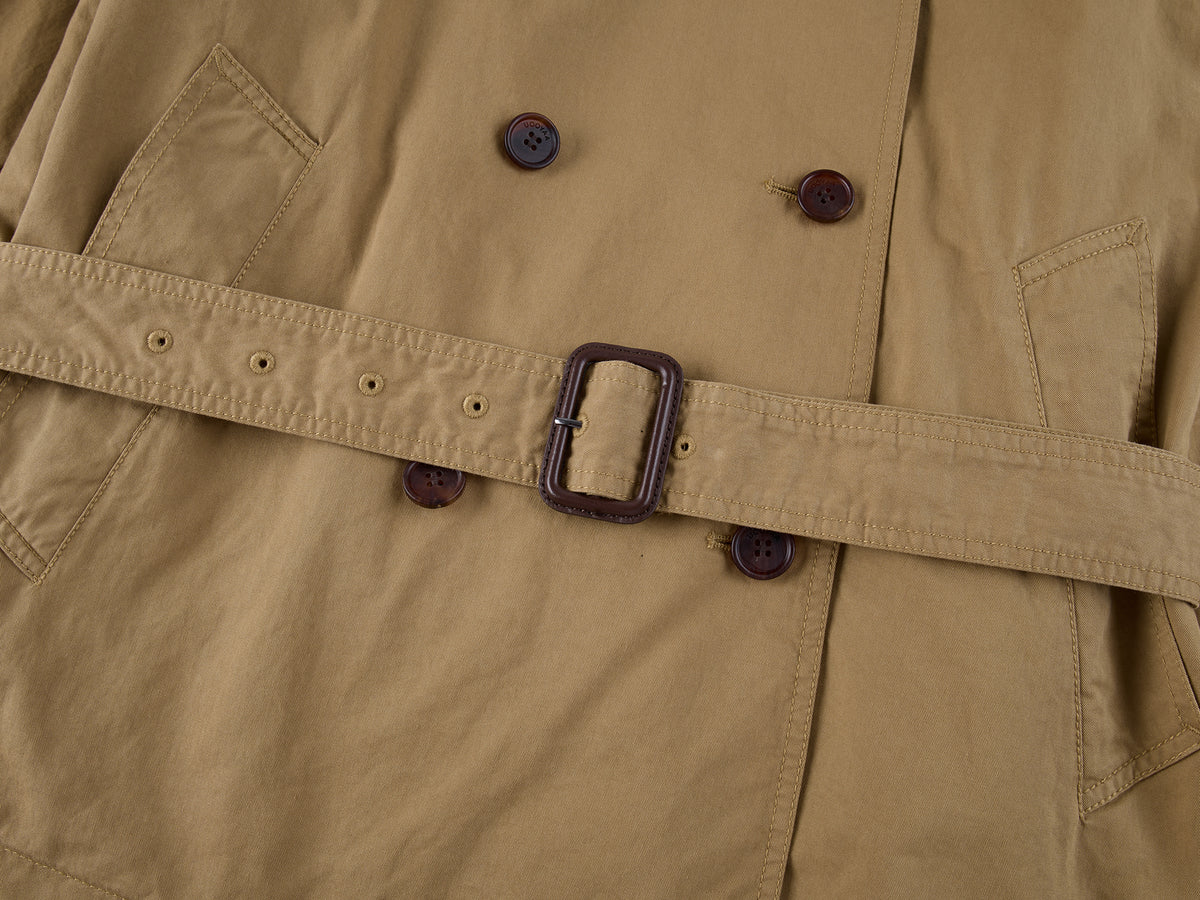 Playful Double-Breasted Stand-Collar Trench Coat