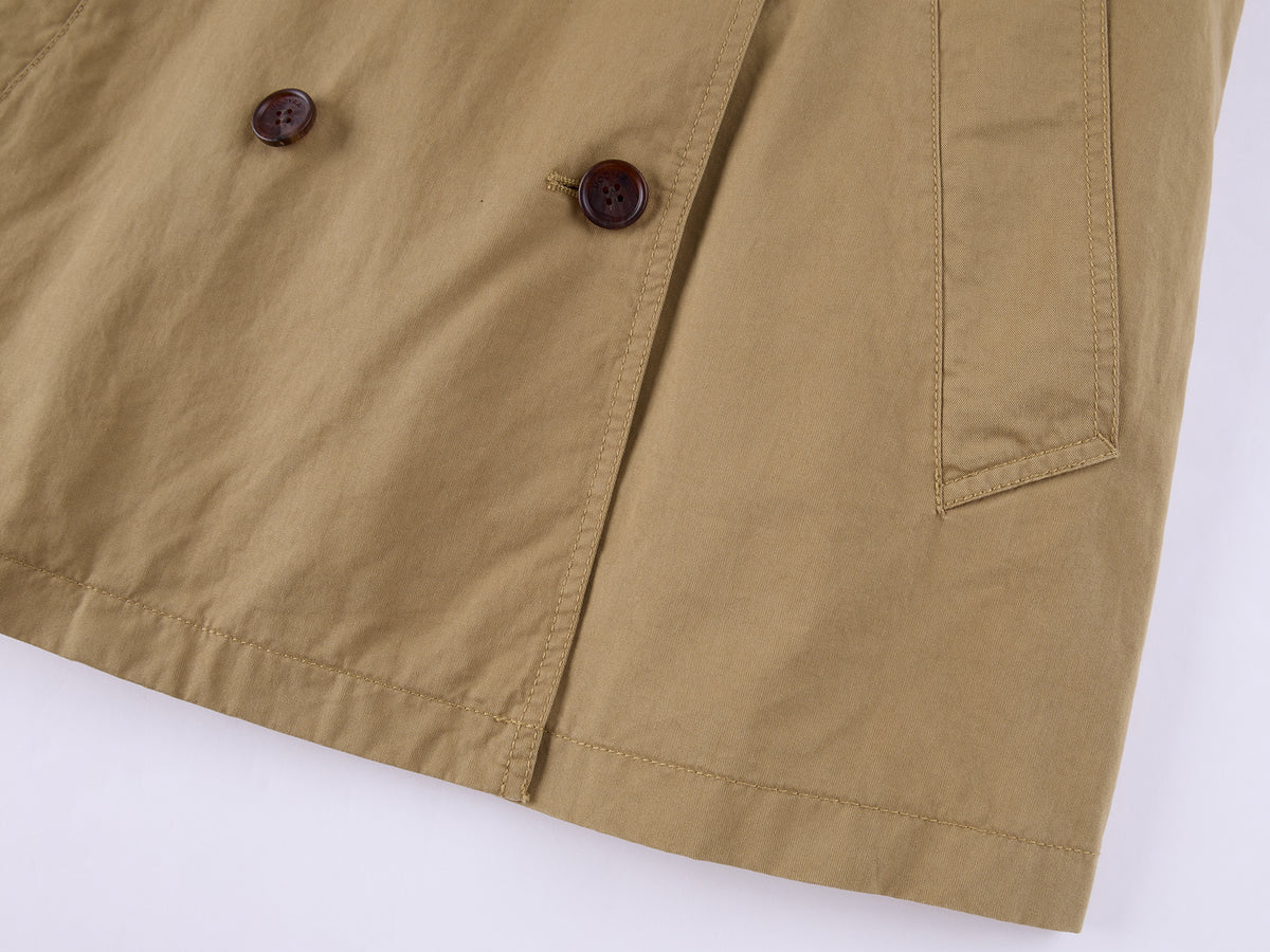 Playful Double-Breasted Stand-Collar Trench Coat