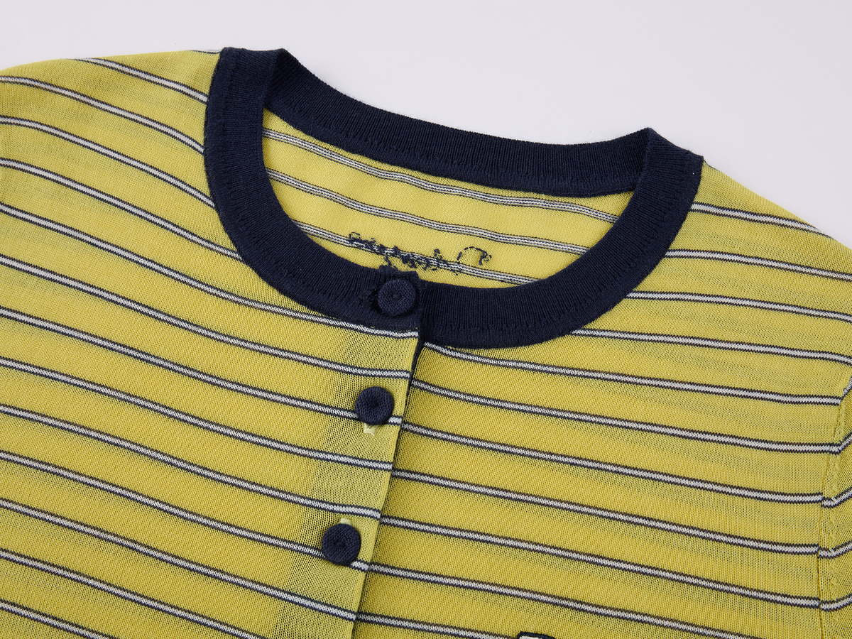 Sporty Cherry Lace-Embroidered Henley Sweatshirt
